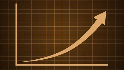 Upward Trend Line Graph on Dark Grid Background, A simple line graph with a.. Stock Footage 304250509