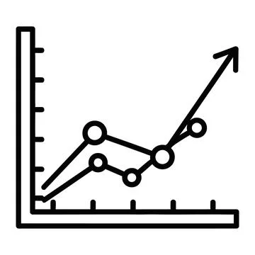 Upward trend line graph icon showing business growth and progress Stock Illustration