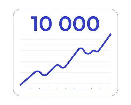 Upward trend line graph line style dashboard element Stock Illustration
