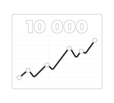 Upward trend line graph modern line style data visualization element イラスト素材