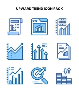 Upward Trend Two Colour Scalable Icons Pack 스톡 일러스트