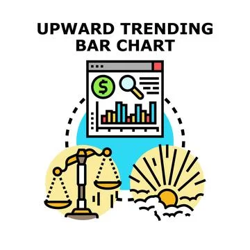 Upward trending bar chart concept for business analysis Stock Illustration