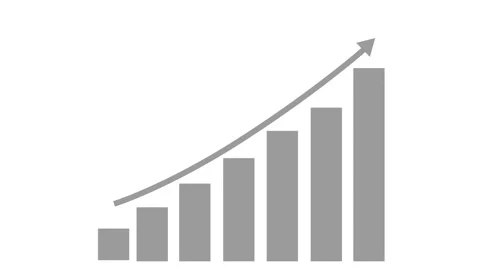 Upward trending bar chart graph animation, Upward-trending bar chart with s.. Stock Footage 329113985