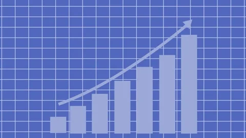 Upward trending bar chart graph animation, Upward-trending bar chart with s.. Stock Footage 329113997