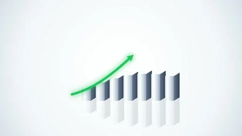 Upward Trending Financial Bar Chart Graphic Representing Business Growth Stock Footage 337356932
