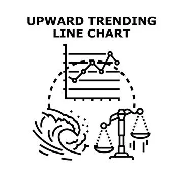 Upward trending line chart concept vector Stock Illustration