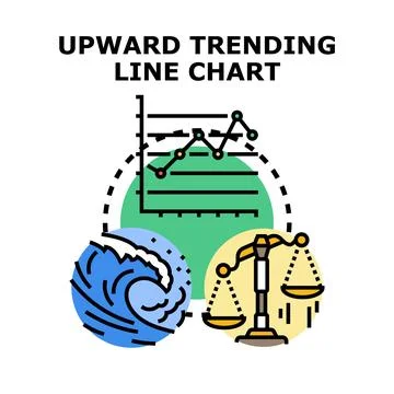 Upward trending line chart concept vector Stock Illustration