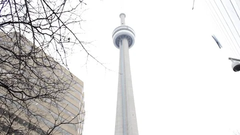 Upward view of CN tower in Toronto Canada Video stock 106554300