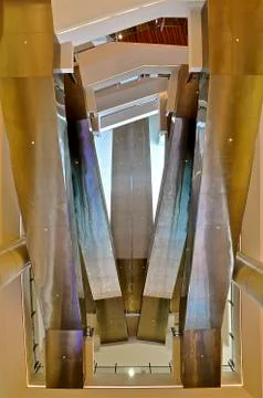 Upward view of escalators Stock Photos