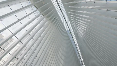 Upward View of White Ribbed Oculus Interior Video stock 342628180