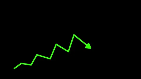 Upward Zigzag Arrow on Black Background Animation, A zigzag arrow pointing .. Stock Footage 304264750