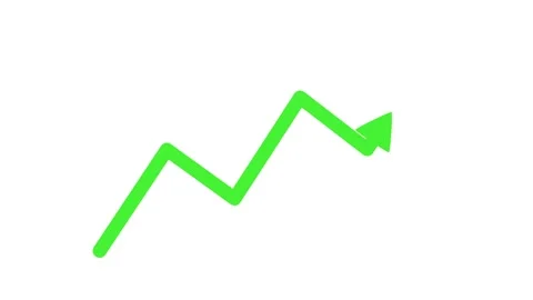 Upward zigzag arrow growth progress and rising success in a simple graphic .. Stock Footage 337870690