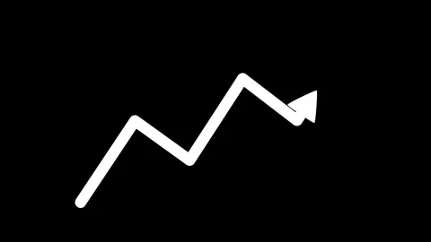 Upward zigzag arrow growth progress and rising success in a simple graphic .. Stock Footage 337870692