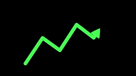 Upward zigzag arrow growth progress and rising success in a simple graphic .. Stock Footage 337870957