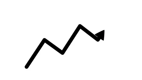 Upward zigzag arrow growth progress and rising success in a simple graphic .. Stock Footage 337871064