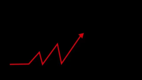 Upward zigzag arrow rising growth progress and success in business finance .. Stock Footage 337178450