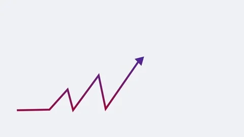 Upward zigzag arrow rising growth progress and success in business finance .. Stock Footage 337178474