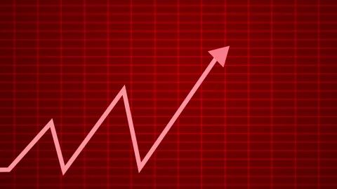 Upward zigzag arrow rising growth progress and success in business finance .. Stock Footage 337178497