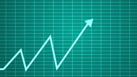 Upward zigzag arrow rising growth progress and success in business finance .. Stock Footage 337178525