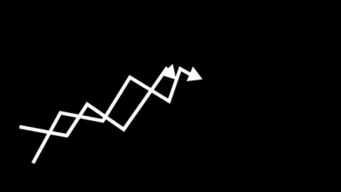 Upward zigzag line with arrow showing growth progress and rising trend in a.. Stock Footage 337176367