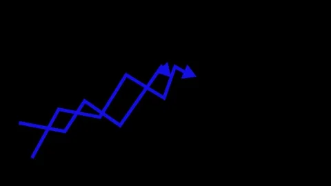 Upward zigzag line with arrow showing growth progress and rising trend in a.. Stock Footage 337176369