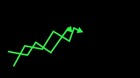 Upward zigzag line with arrow showing growth progress and rising trend in a.. Stock Footage 337176372
