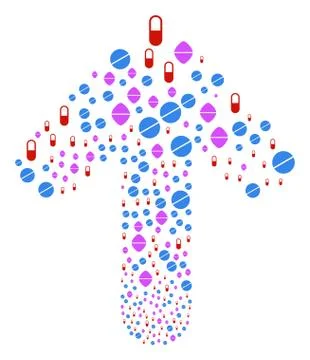 Upwards Aim Arrow Shape with Medication Pills Stock Illustration