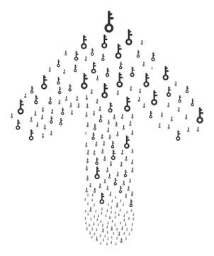 Upwards Cursor Arrow Collage with Key 库存插图
