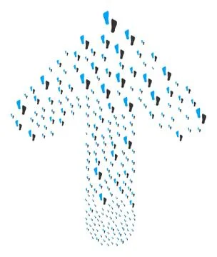 Upwards Cursor Arrow Composition with Human Footprints Stockillustratie