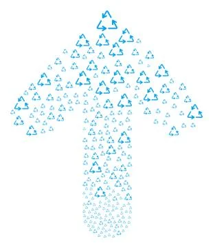 Upwards Cursor Arrow Composition with Recycle Triangle Stock Illustration
