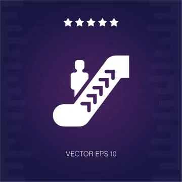 Upwards escalator vector icon Stock Illustration