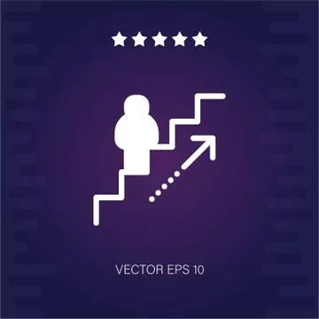 Upwards escalator vector icon Stock Illustration