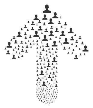 Upwards Movement Arrow Composition with Customer Stock Illustration