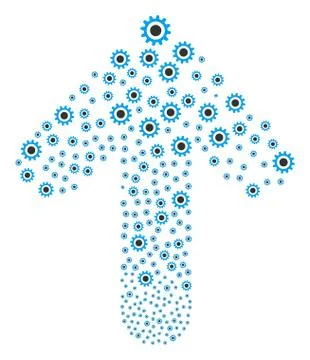 Upwards Path Arrow Figure with Cogwheel Stock Illustration