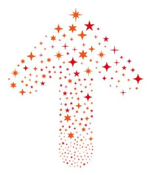 Upwards Path Arrow Shape with Confetti Stars Illustrazione stock