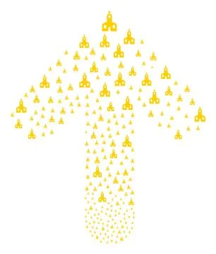 Upwards Pointer Arrow Collage with Christian Church Stock Illustration