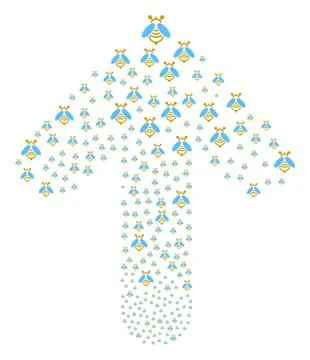 Upwards Pointer Arrow Composition with Bee Illustrazione stock