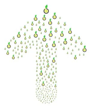 Upwards Pointer Arrow Composition with Seed Sprout Stock Illustration