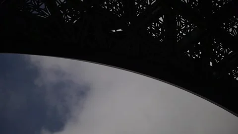 Upwards shot of sky with Future of Us Pavilion ledge Stock Footage 246328459