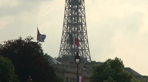 Upwards Tilt of Eiffel Tower in Daytime 2 Stock Footage 52880761