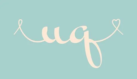 UQ initial wedding monogram calligraphy vector illustration. Hand drawn let.. Stock Illustration