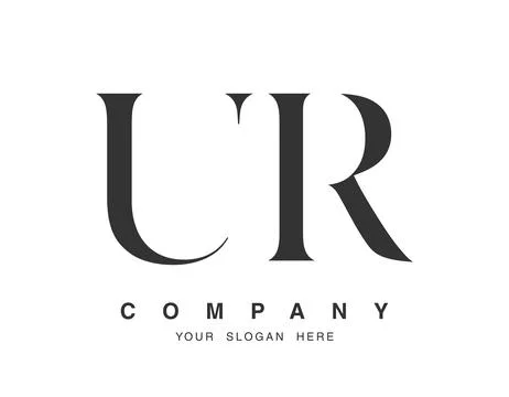 UR logo design. Initial letter u and r serif font style. Creative classic c.. Stock Illustration
