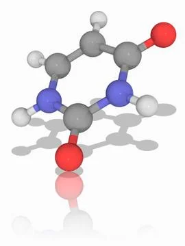Uracil organic compound molecule Stock Illustration