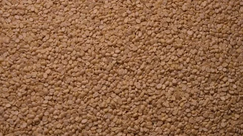 Urad Dal (Black Gram - Split Lentils) Rotating on Textured Background Stock Footage 329355101