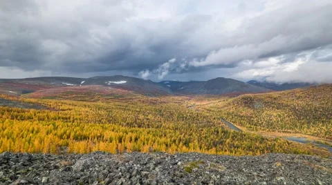 Ural Mountains, autumn, Timelapse Stock Footage 56889415