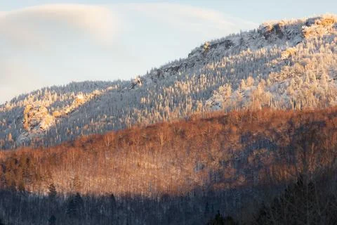 Ural mountains in the evening light Stock Photos