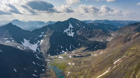 Ural mountains hyperlapse, Mountain valley, Azure lake, Subpolar Ural, Russia Stock Footage 165269148