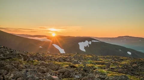 Ural Mountais, Summer, Sunset, Timelapse Stock Footage 56889490