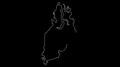 Ural region map of Russia outline animat... | Stock Video | Pond5
