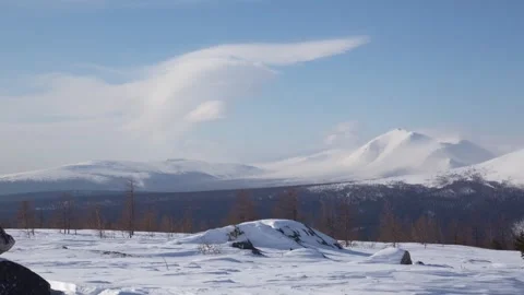Uralic mountains in the winter. Timelapse Stock Footage 282741488